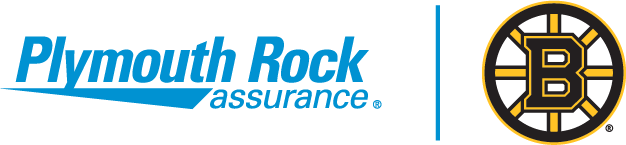 Plymouth Rock Assurance and Bruins logos