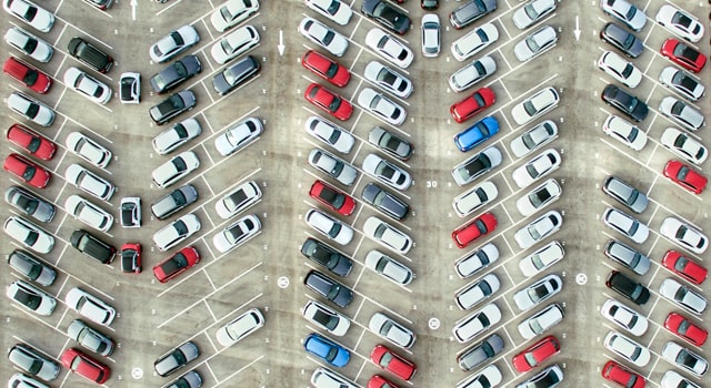 cars parked in a lot
