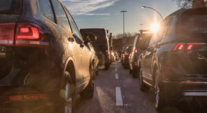 Cars from behind in traffic