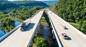 PA Pennsylvania road highway cars river