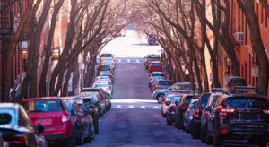 cars parked on a boston massachusetts street