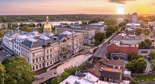 Sunset over the state house