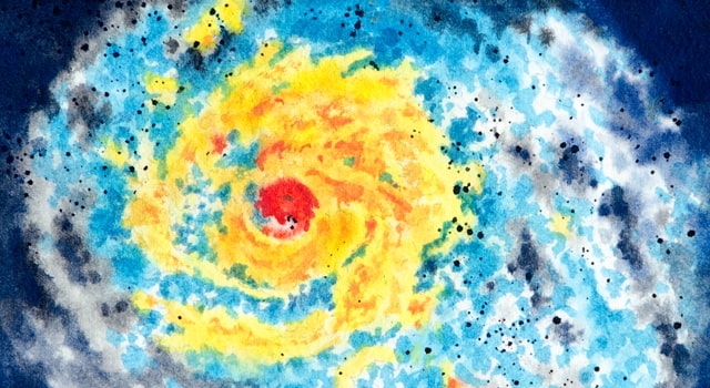 Eye of a hurricane through thermal imaging