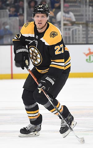 Boston Bruins defenseman Hampus Lindholm
