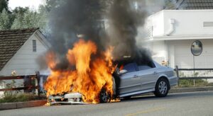 Car with fire damage covered by insurance