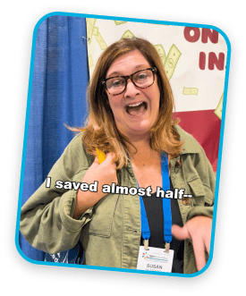 woman talking about teachers insurance of NJ at teachers convention