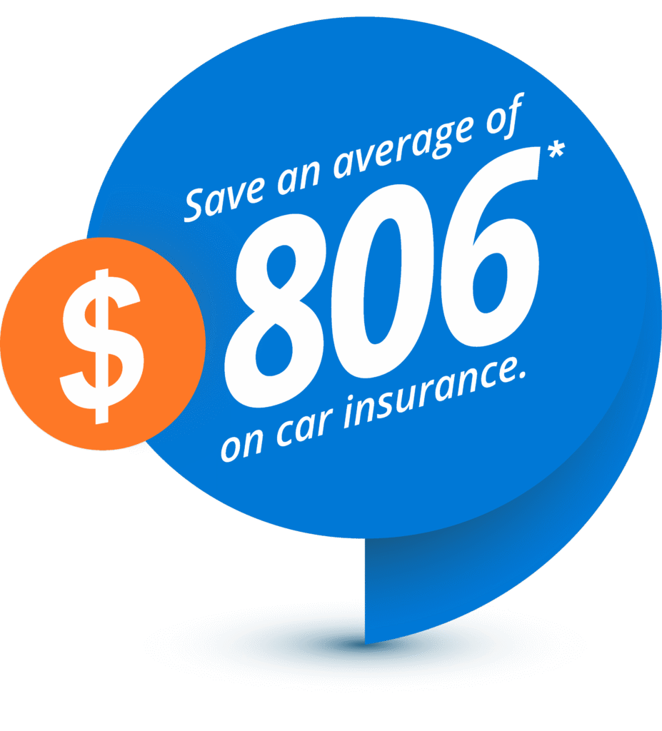 Quote bubble that reads "save an average of $806"