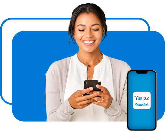 Photo of a woman looking at the Yubi app on her phone
