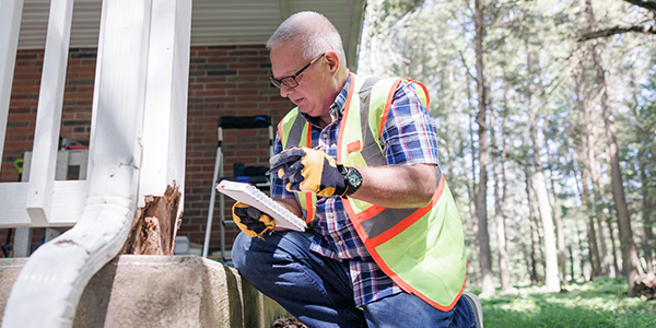 An inspector checking a home for termites